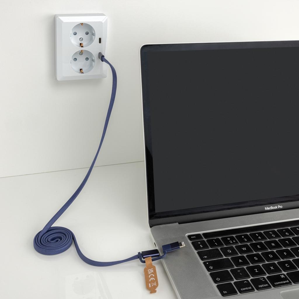 Cablu magnetic 2 în 1 Arc 60W blue