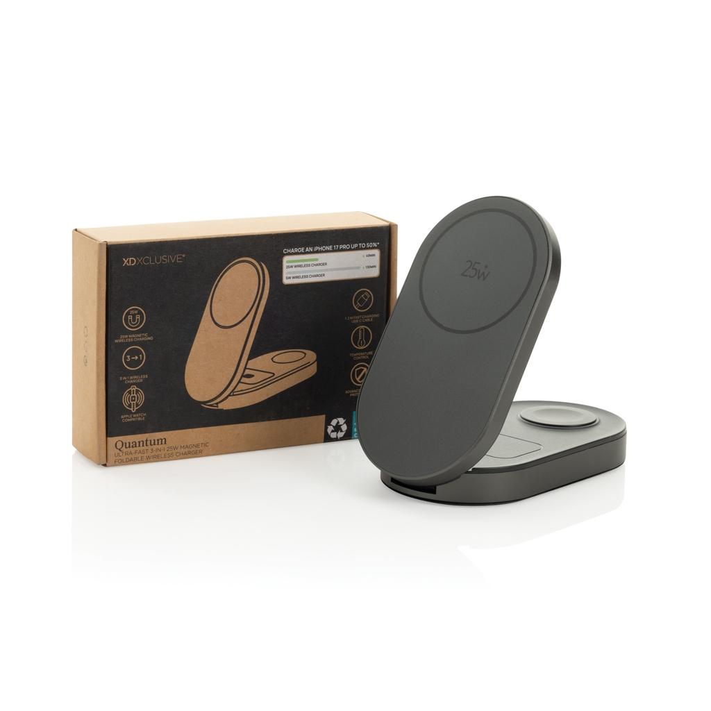 Încărcător wireless pliabil Quantum 25W grey