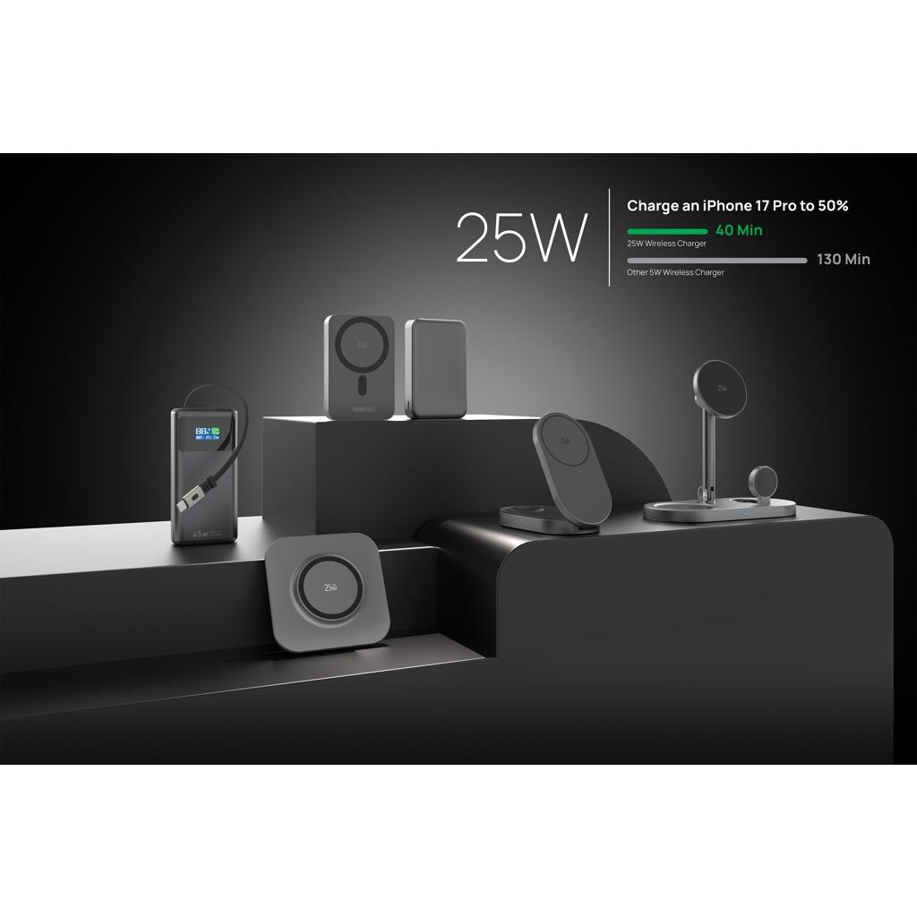 Încărcător magnetic birou Quantum 25W grey
