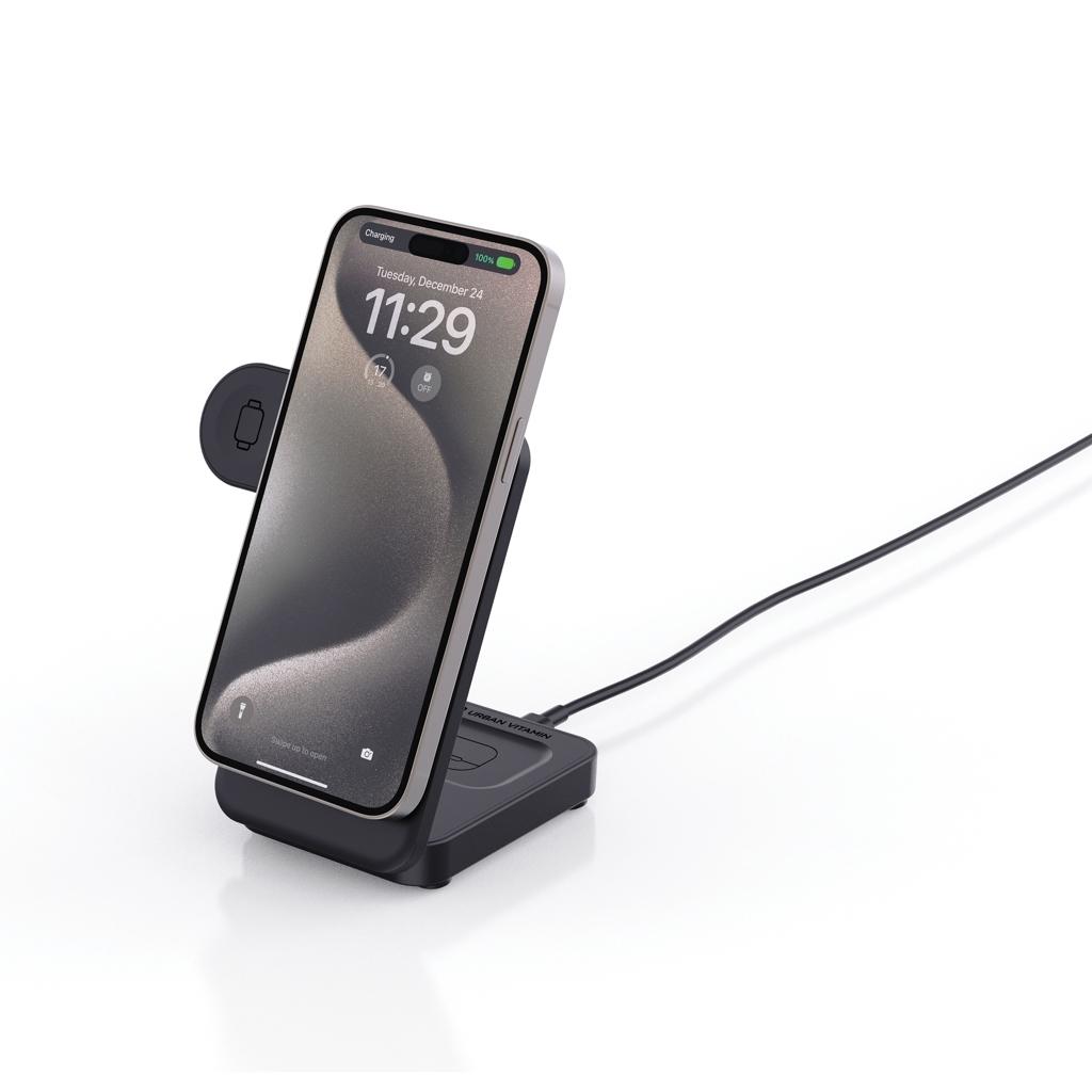 Încărcător magnetic 3 în 1 Arcadia black