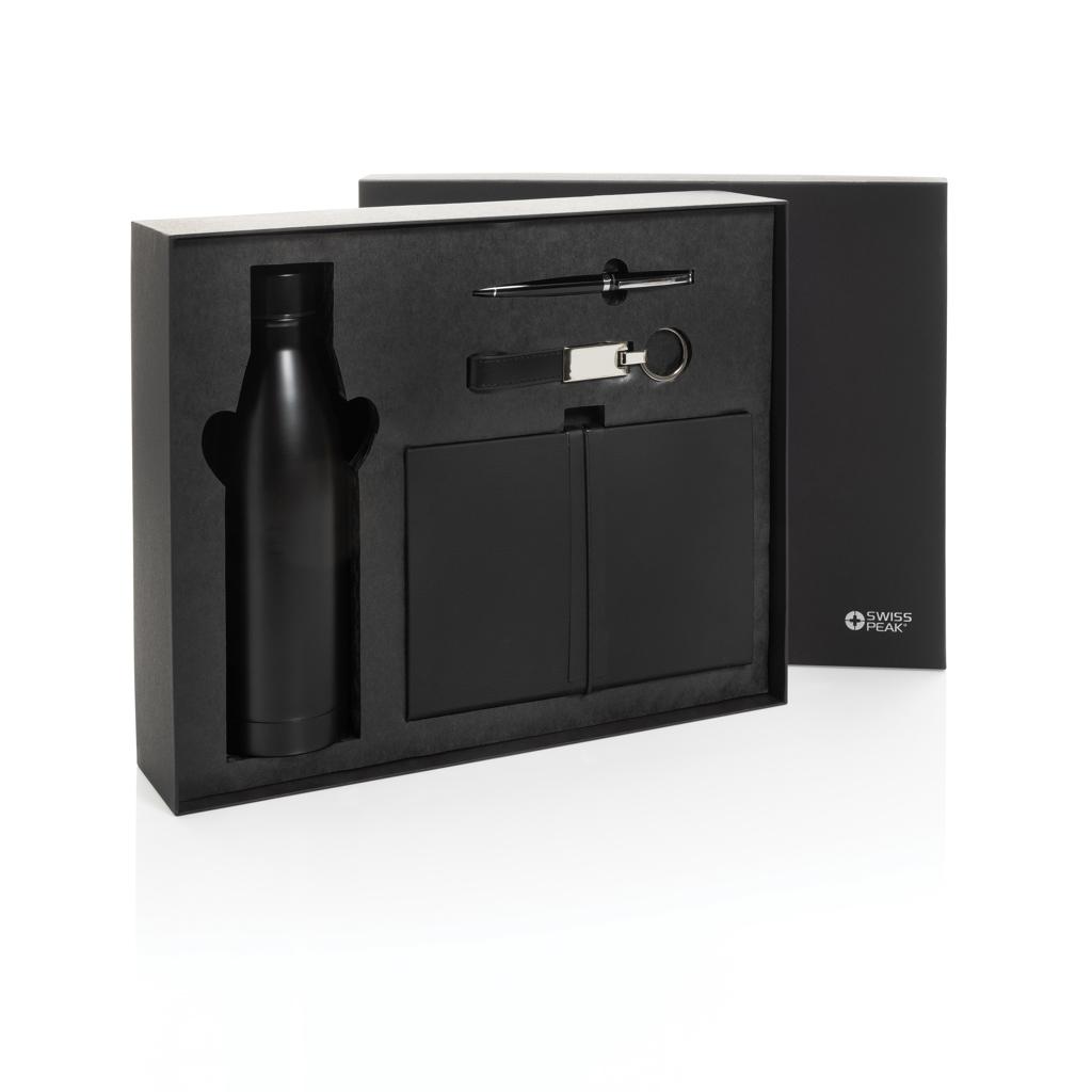 Set cadou Swiss Peak cu sticlă apă black