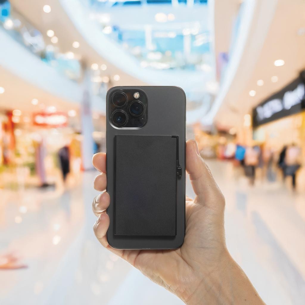Suport carduri telefon magnetic black