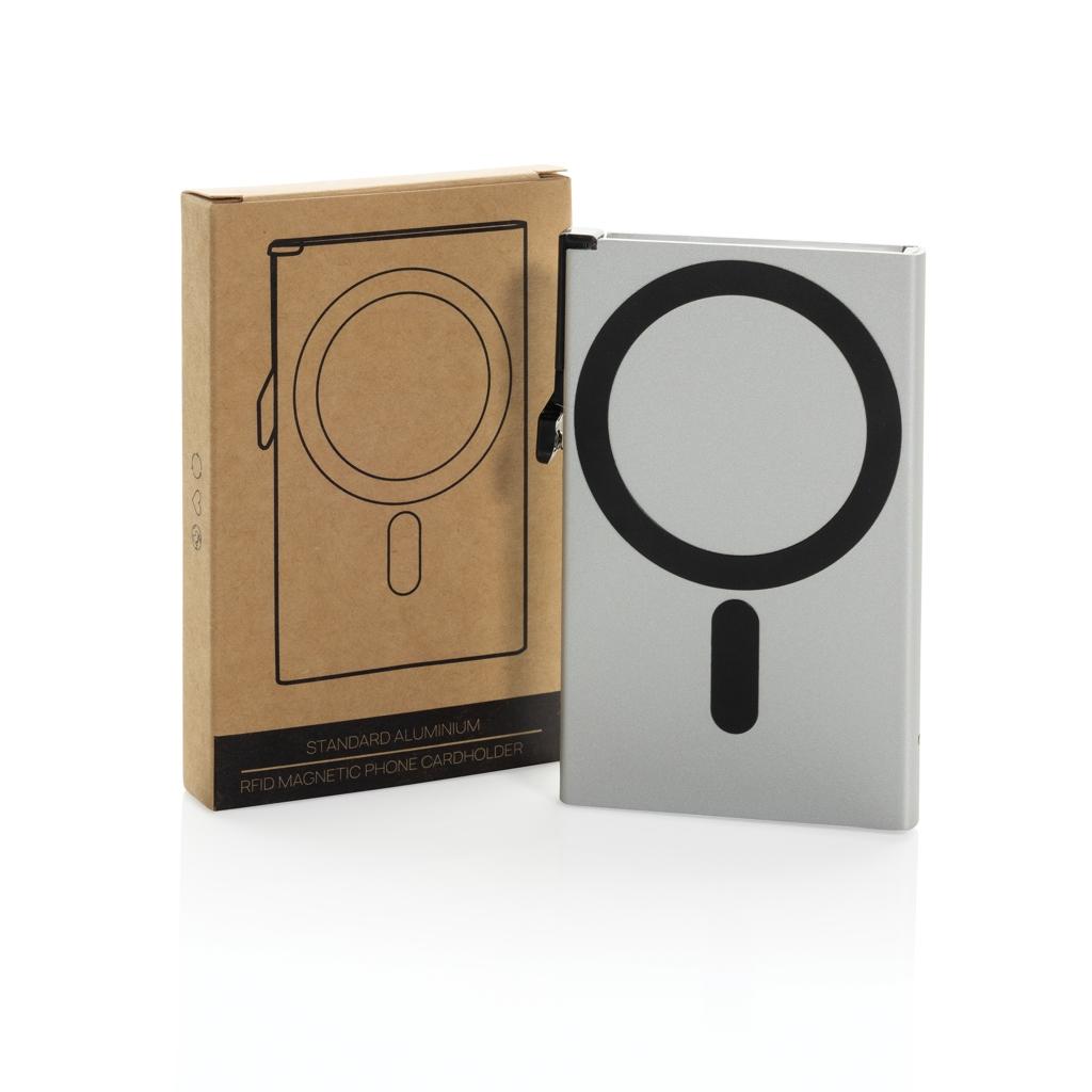Suport carduri telefon magnetic silver