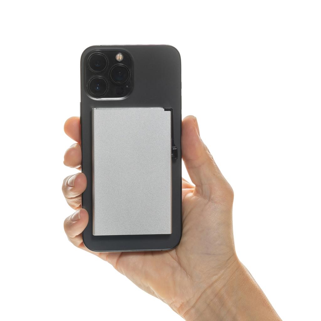 Suport carduri telefon magnetic silver