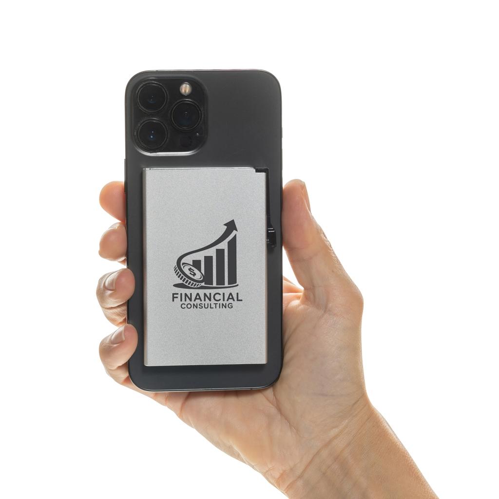 Suport carduri telefon magnetic silver