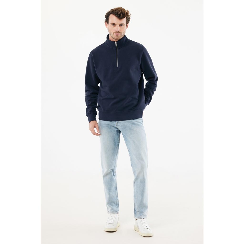 Pulover bumbac Iqoniq Elgon navy 2XS