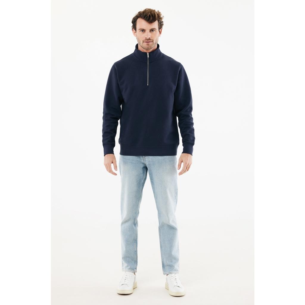 Pulover bumbac Iqoniq Elgon navy 2XS