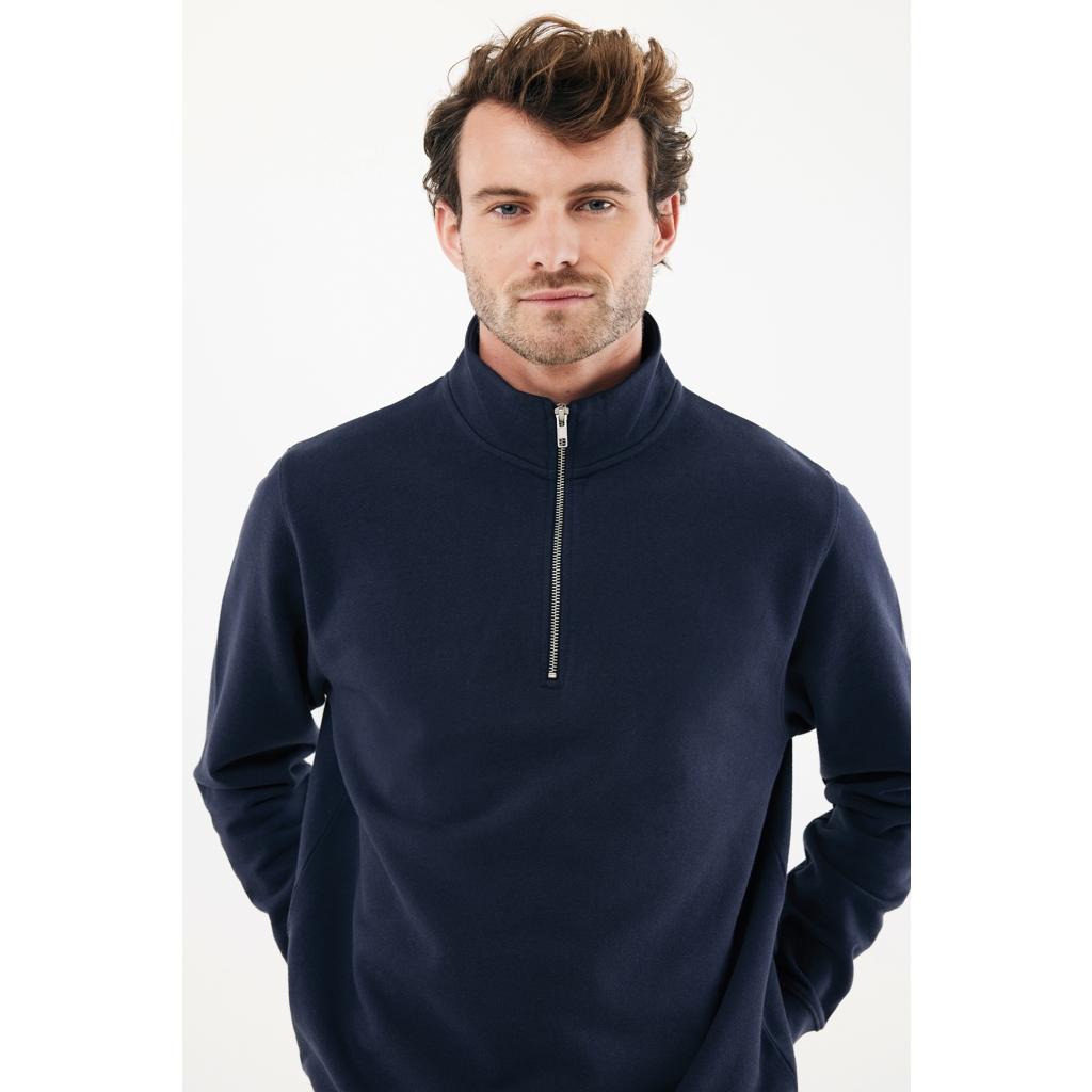 Pulover bumbac Iqoniq Elgon navy 2XS
