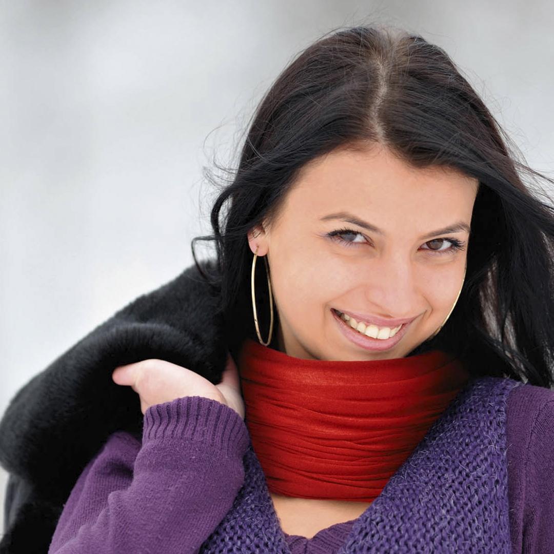 Fular tip buf Cherin negru