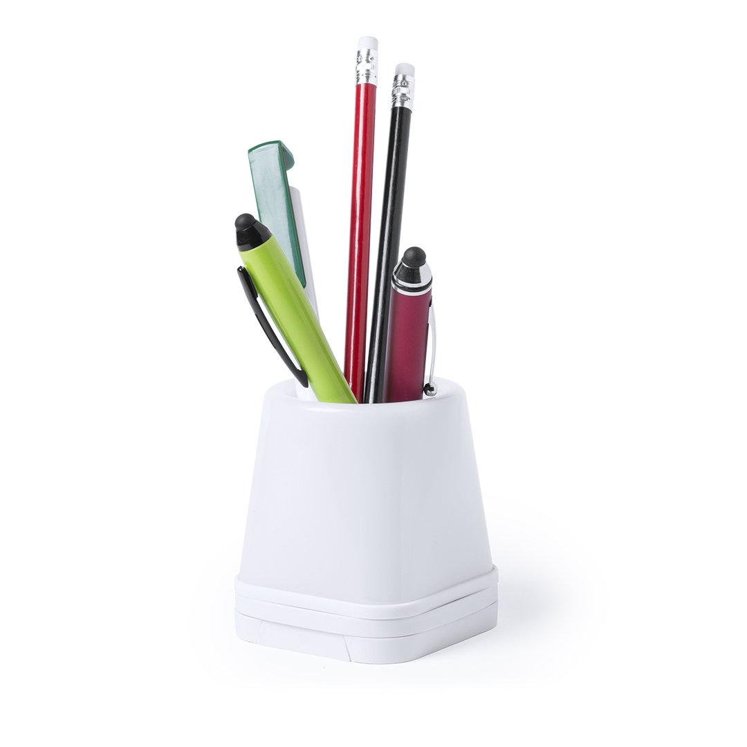 Suport instrumente de scris cu Hub USB Belind alb