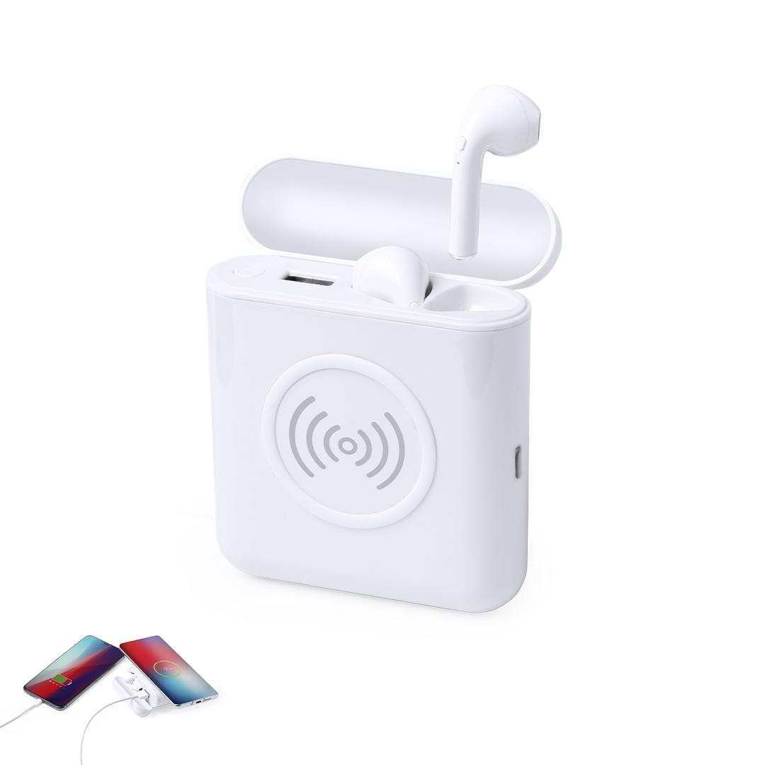 Căști audio cu baterie externă Molik alb