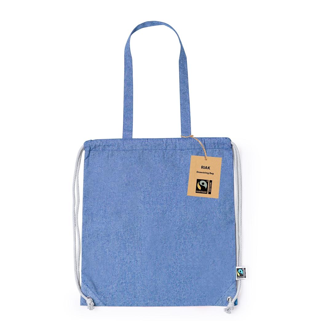 Sac cu șnur Riak Fairtrade albastru