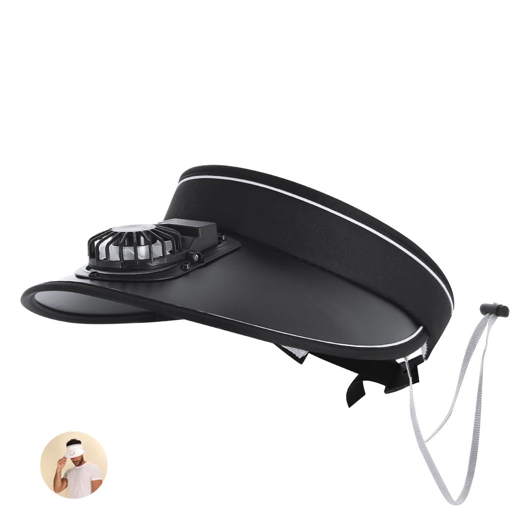 Vizieră de soare cu ventilator Akanyi alb