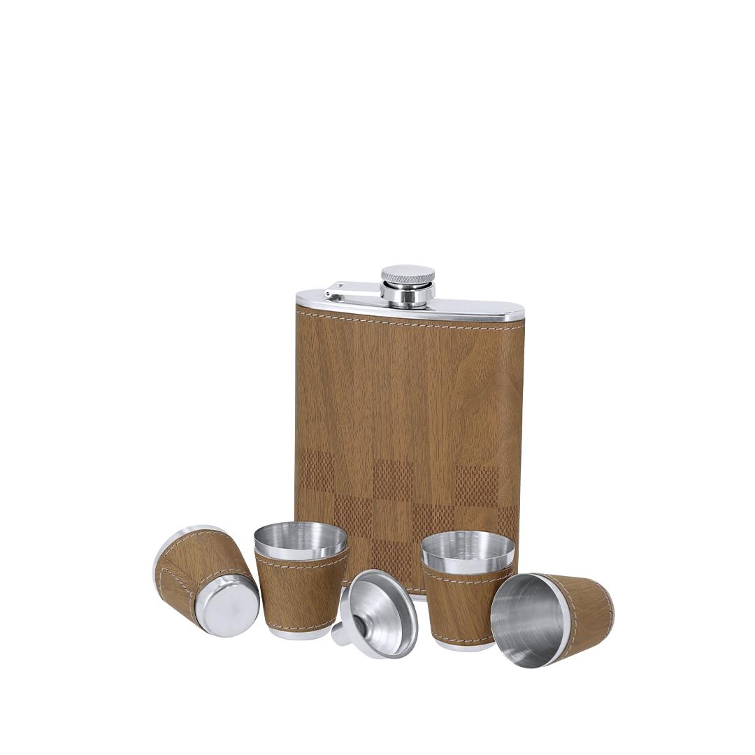 Set ploscă de buzunar Fleet natural