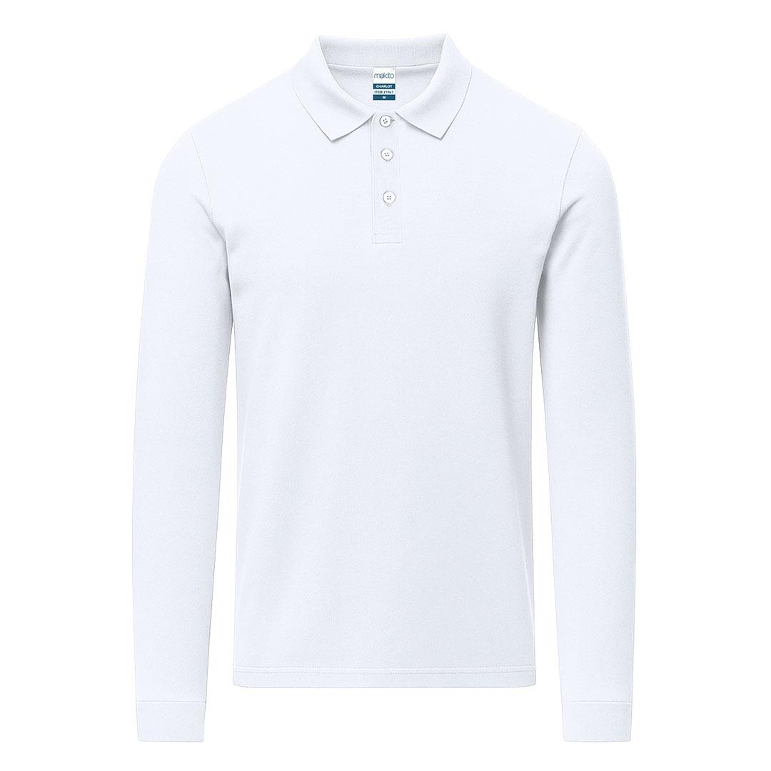 Tricou polo alb pentru adulți Charlot