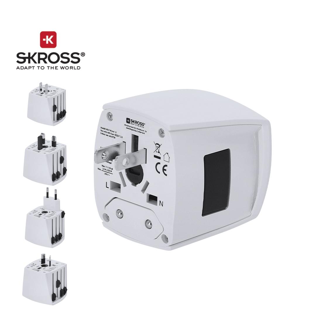Adaptor universal de călătorie Skross MUV MICRO alb