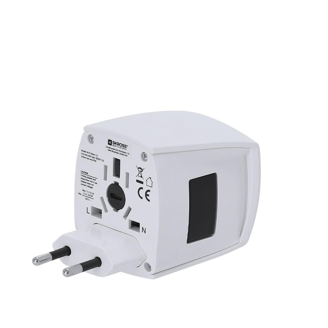 Adaptor universal de călătorie Skross MUV MICRO alb