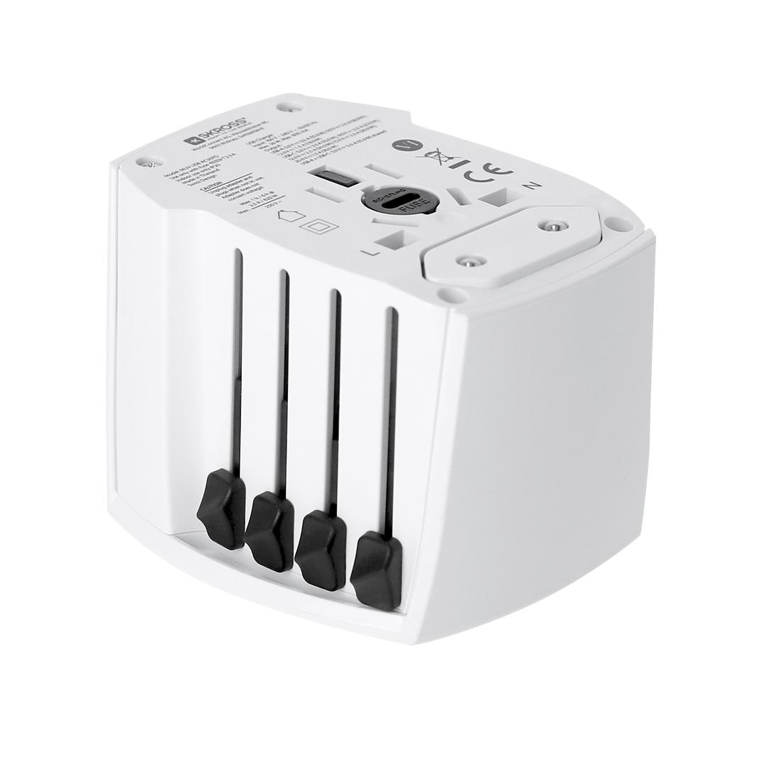 Adaptor universal de călătorie Skross MUV USB 30W PD alb