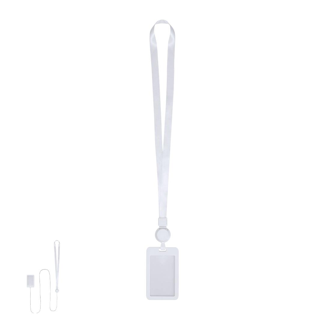 Lanyard cu suport de identificare Berbom alb