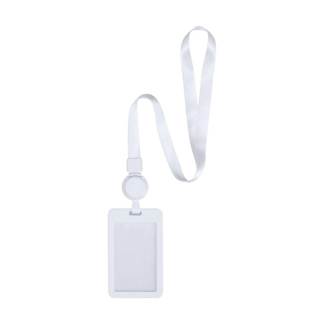 Lanyard cu suport de identificare Berbom alb