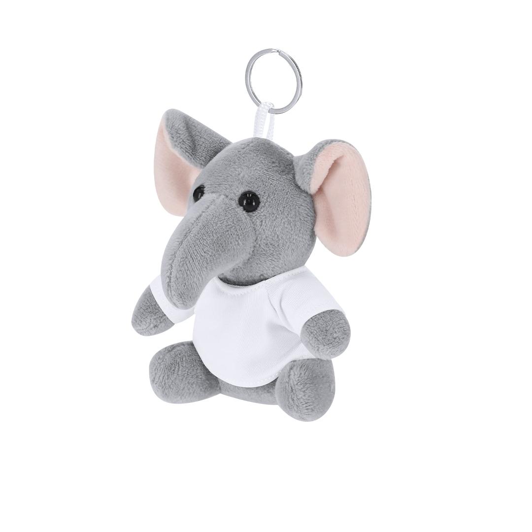 Breloc elefant de pluș Gunnin alb