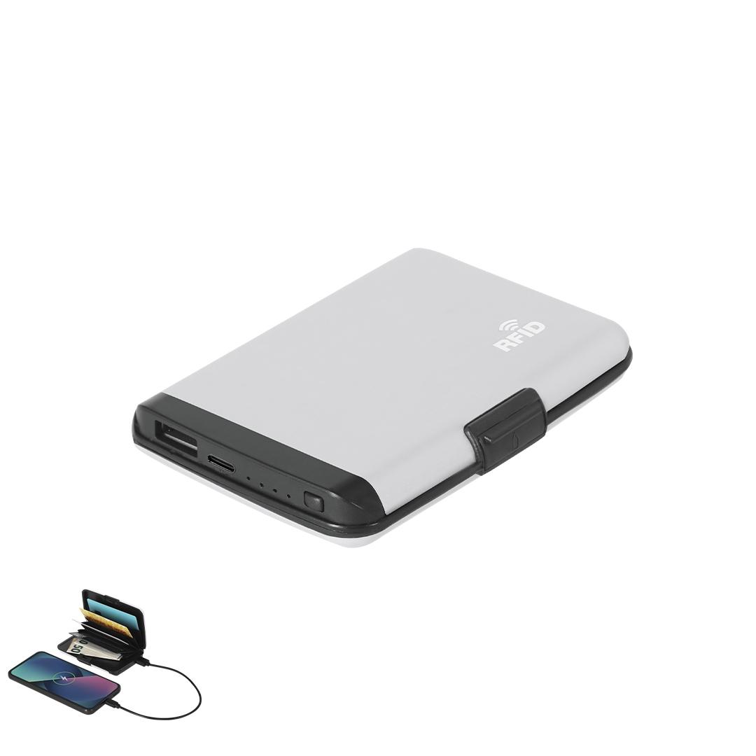 Portcard cu power bank integrat Chefler argintiu