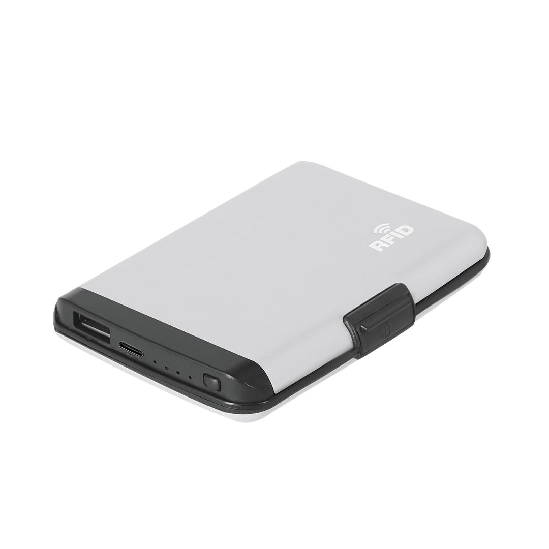 Portcard cu power bank integrat Chefler argintiu