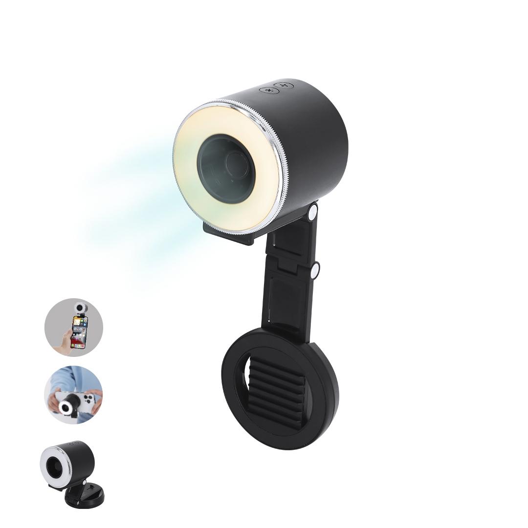 Ventilator portabil cu inel luminos Tangix negru