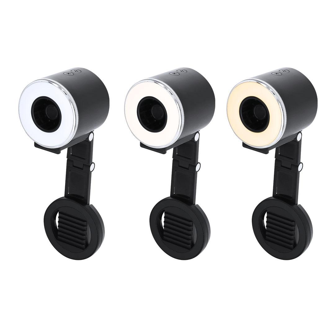 Ventilator portabil cu inel luminos Tangix negru