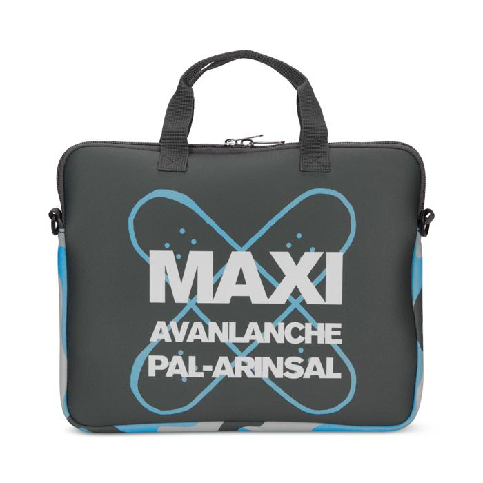 Husă pentru laptop din neopren sublimat cu fermoar și mâner.