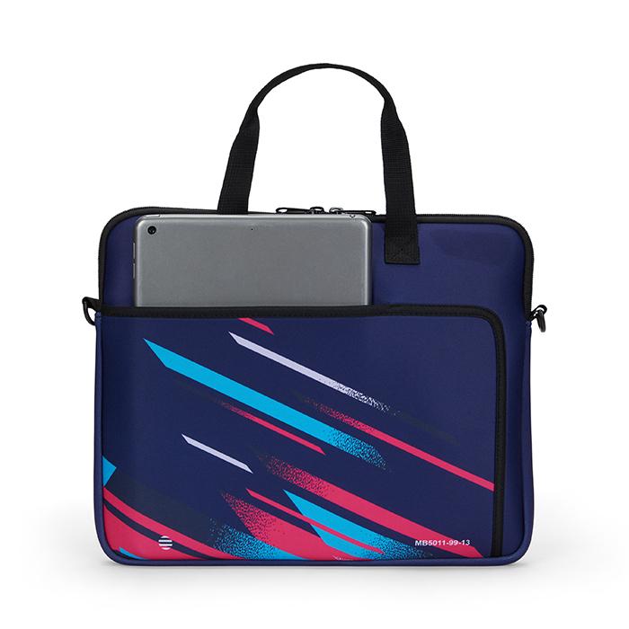 Manșon pentru laptop din neopren sublimat cu fermoar și buzunar în spate. ″13: 33x26cm
