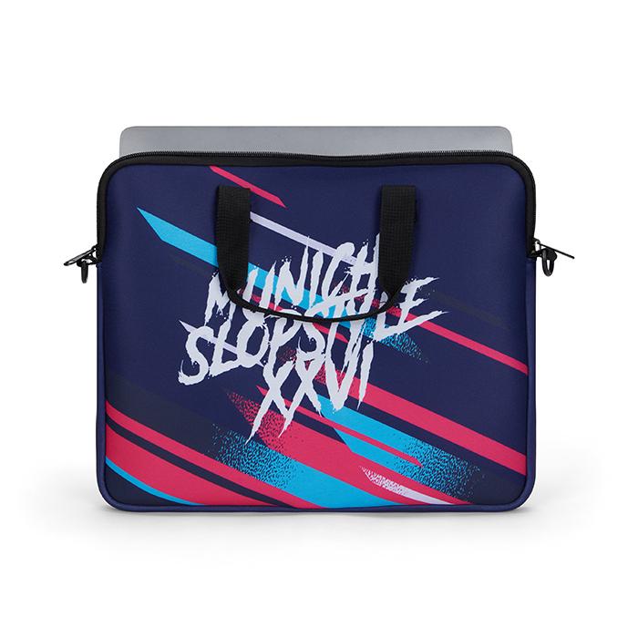 Manșon pentru laptop din neopren sublimat cu fermoar și buzunar în spate. ″13: 33x26cm