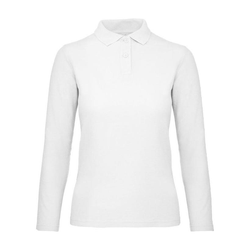 Tricou Polo mânecă lungă pentru femei ID.001 White