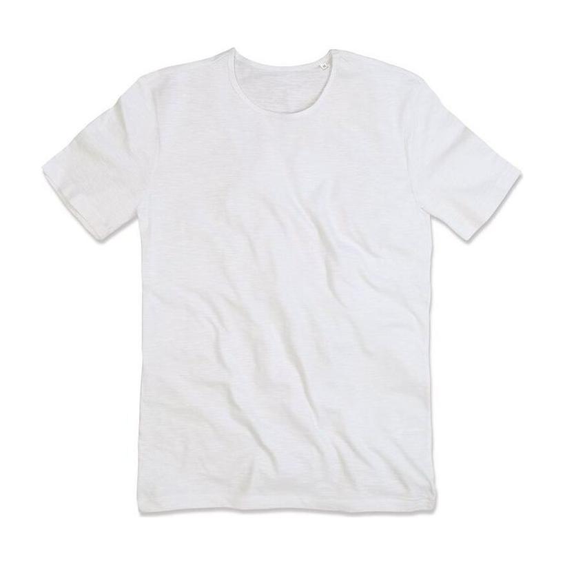 Tricou mânecă scurtă bărbați Shawn Crew Neck Slub alb XL