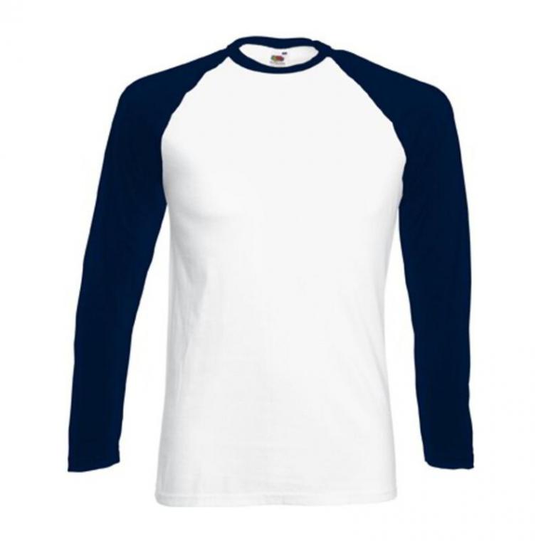 Tricou cu mânecă lungă pentru bărbați Baseball Alb 3XL