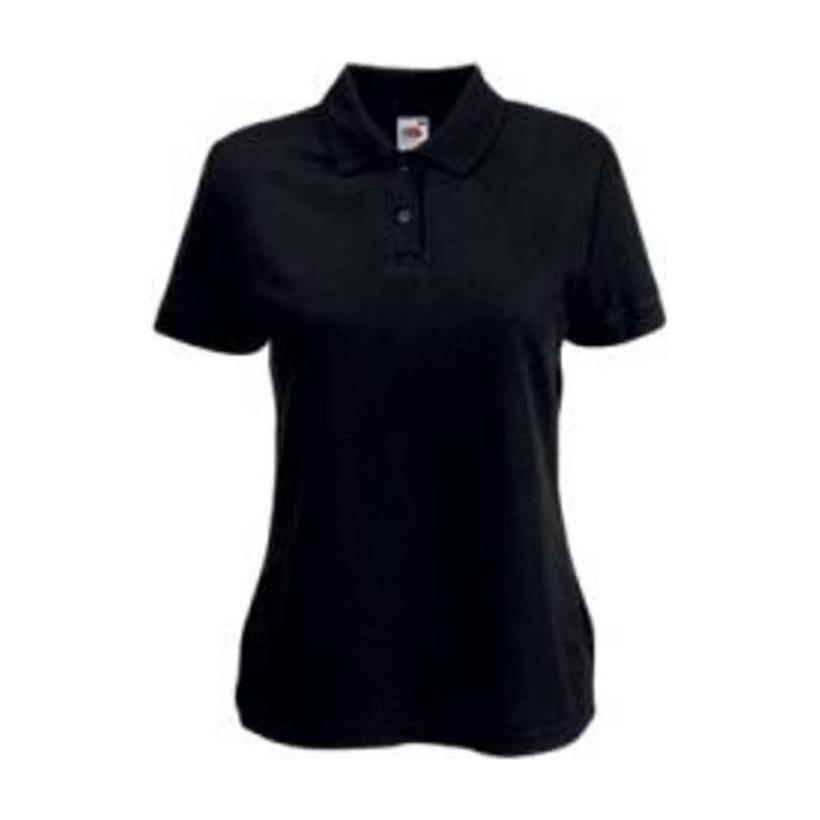Tricou Polo cu mânecă scurtă pentru femei Lady-Fit Negru XXL
