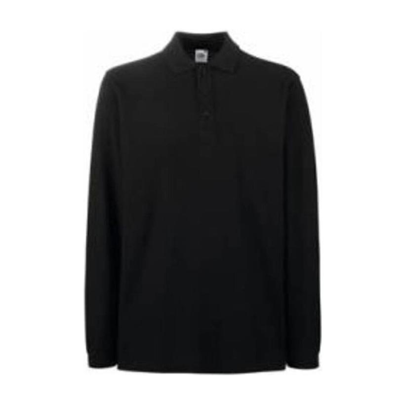 Tricou Polo cu mânecă lungă pentru Pique Negru XL