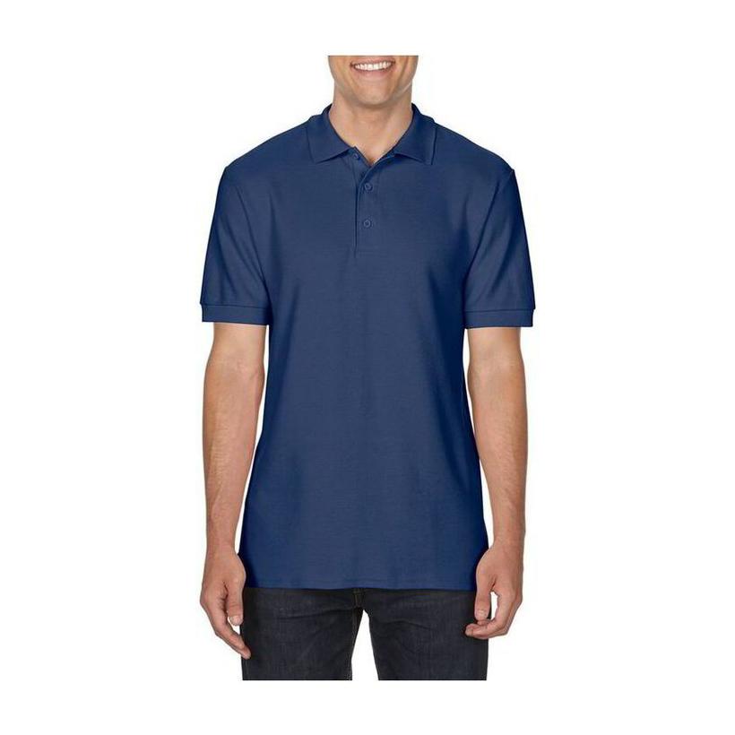 Tricou pentru adulți Polo din bumbac Premium Albastru 3XL