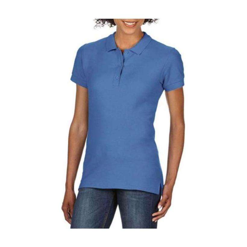 Tricou Polo pentru femei din bumbac Premium Albastru S