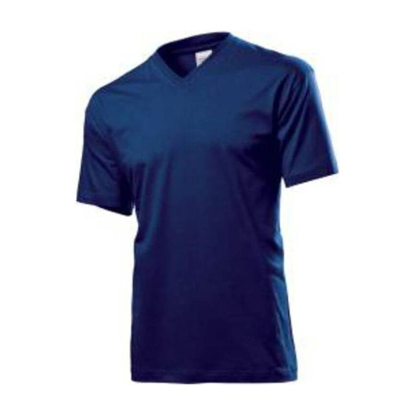 Tricou clasic in V Orion Navy Blue