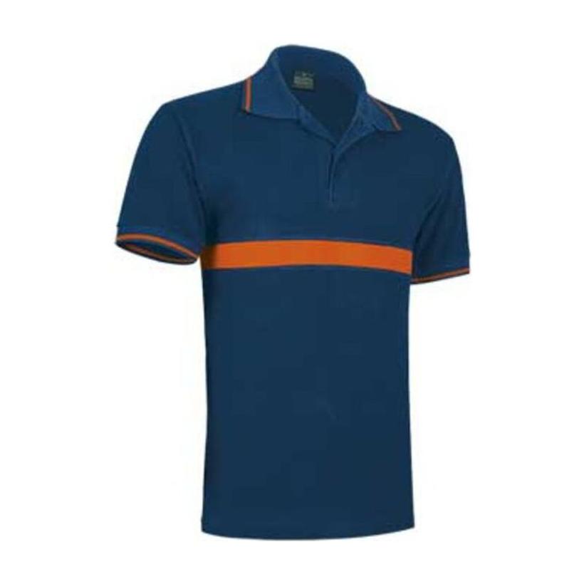 Tricou Polo imprimat Server Orion Navy Blue - Party Orange