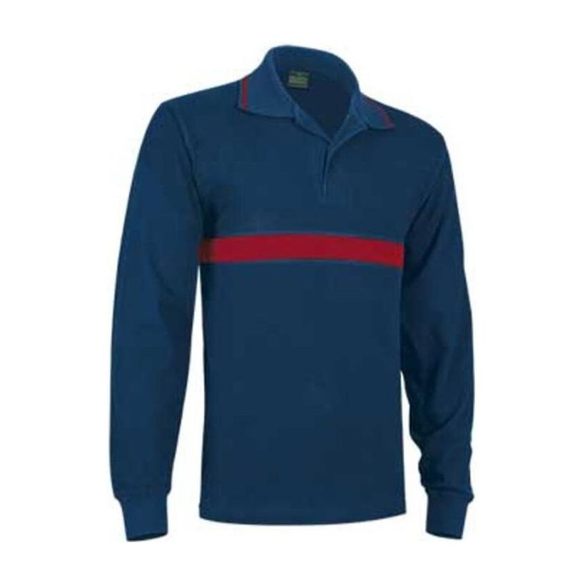 Tricou Polo cu mânecă lungă Servet Orion Navy Blue - Lotto Red