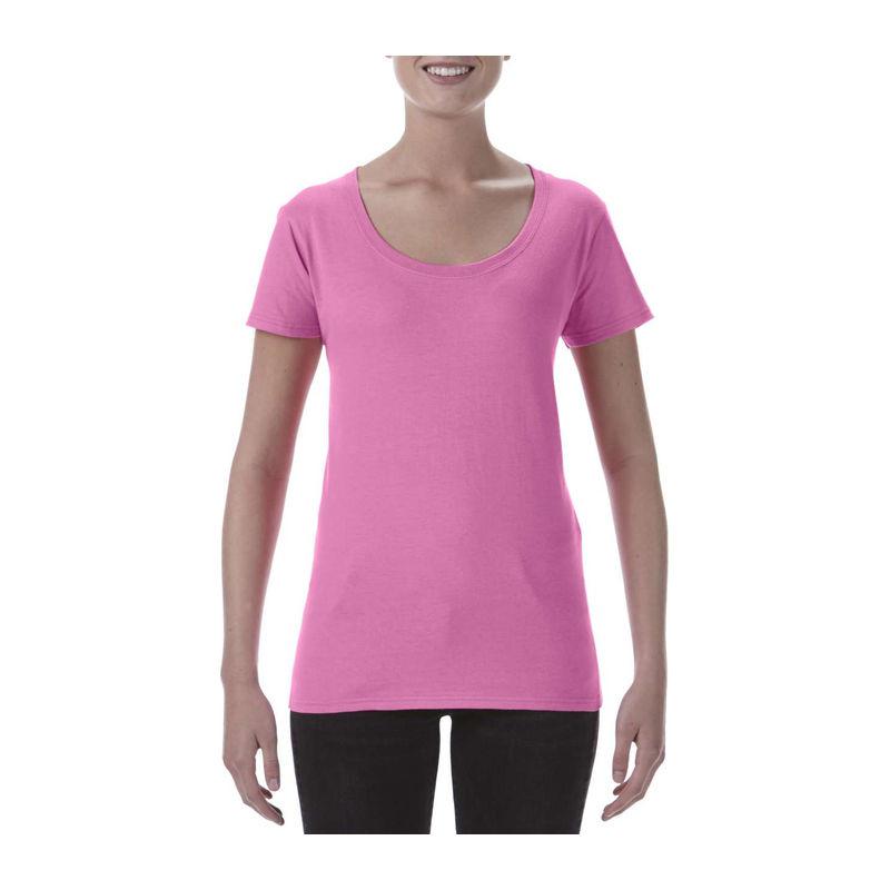 Tricou cu guler larg pentru femei Gildan Softstyle® Roz