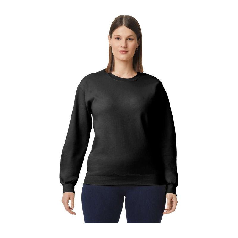 Bluză cu guler rotund unisex Gildan Softstyle® Midweight Negru L