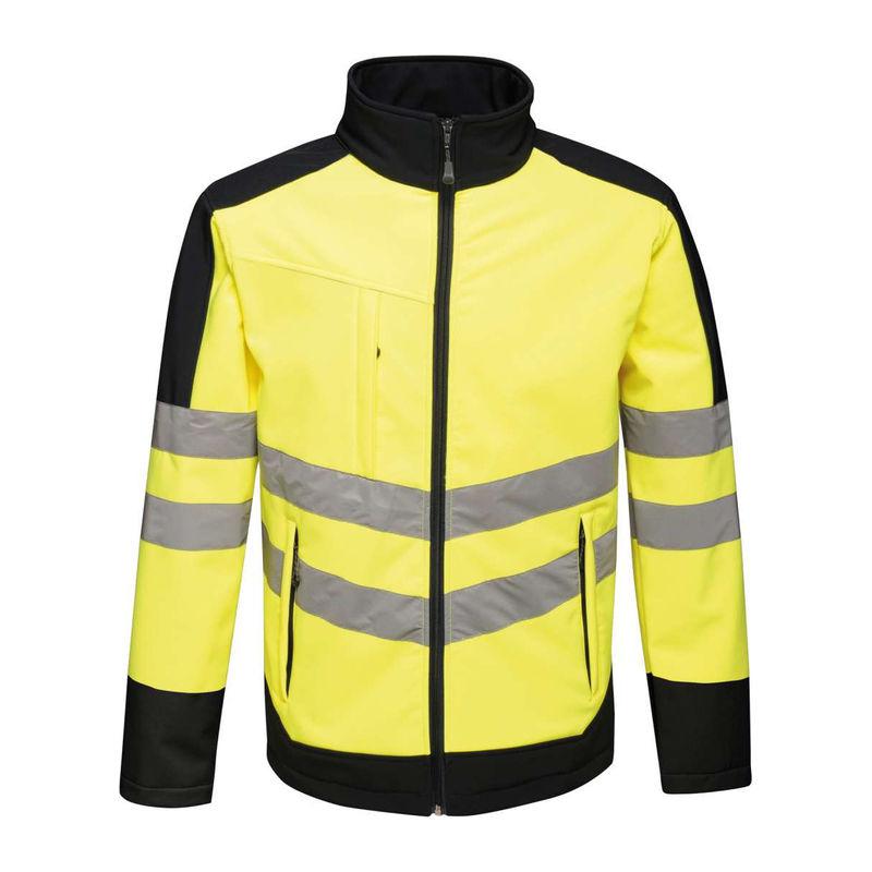 Jachetă softshell 3 straturi unisex Hi-Vis Pro Yellow/Navy S