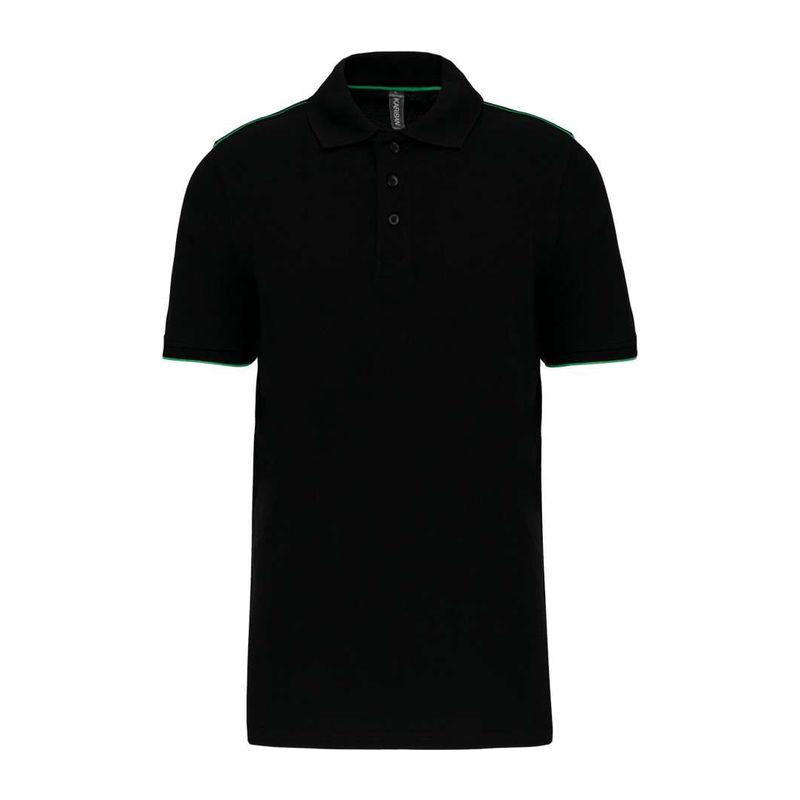 Tricou polo pentru bărbați, accesorii contrastante, utilizare intensivă Negru XXL
