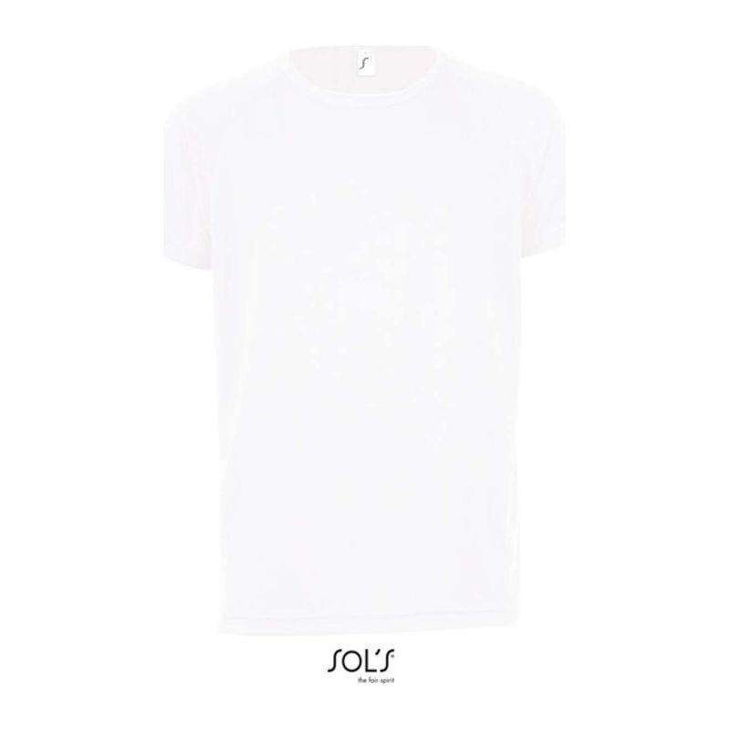 Tricou sport pentru copii, mâneci raglan, Sol's Sporty Alb