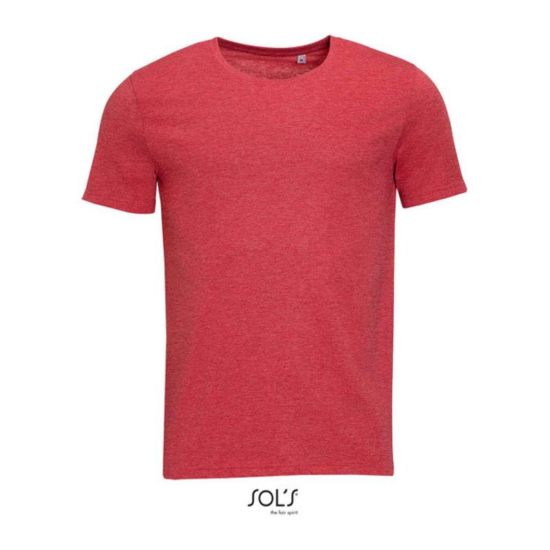 Tricou cu guler rotund pentru bărbați Sol's Mixed Rosu XL