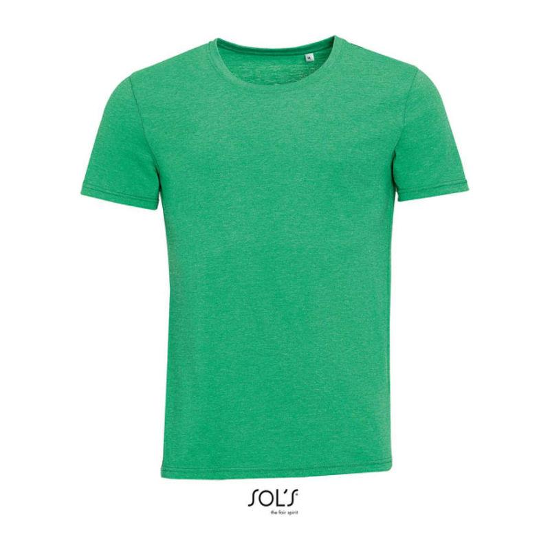 Tricou cu guler rotund pentru bărbați Sol's Mixed Verde XL
