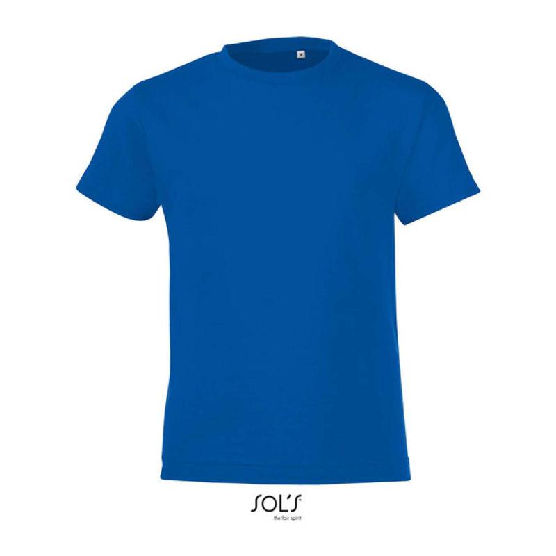 Tricou cu guler rotund pentru copii Sol's Regent Fit Albastru